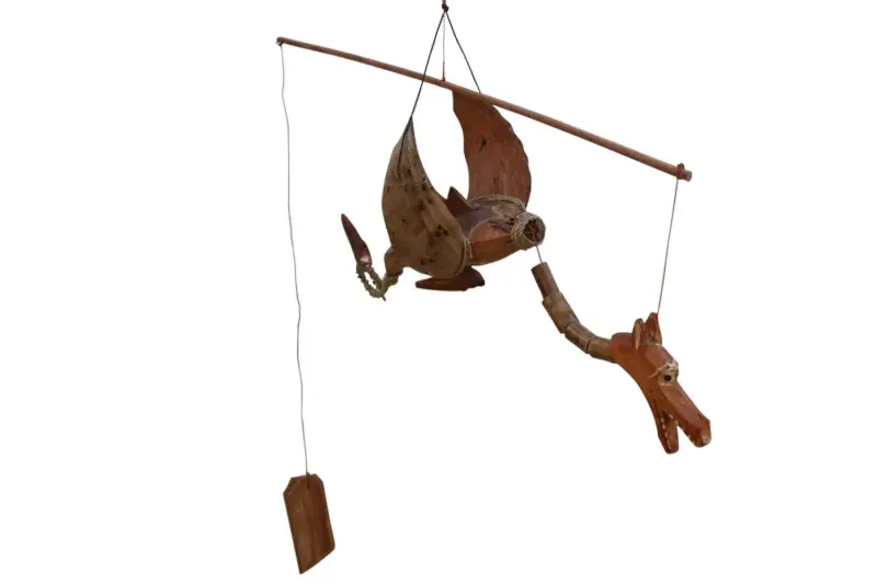 Product image of the product “Bamboo wind chime with a dragon. The length is 30 cm. Natural ”